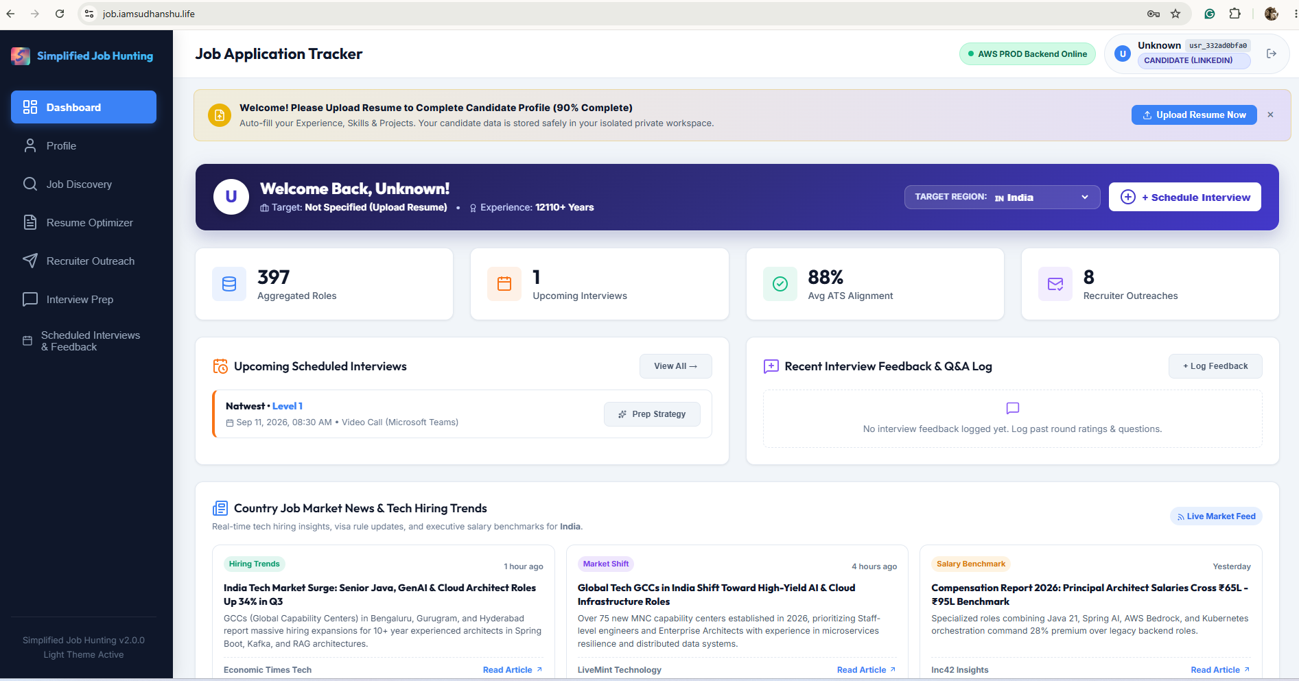 Simplified Job Hunting Screenshot
