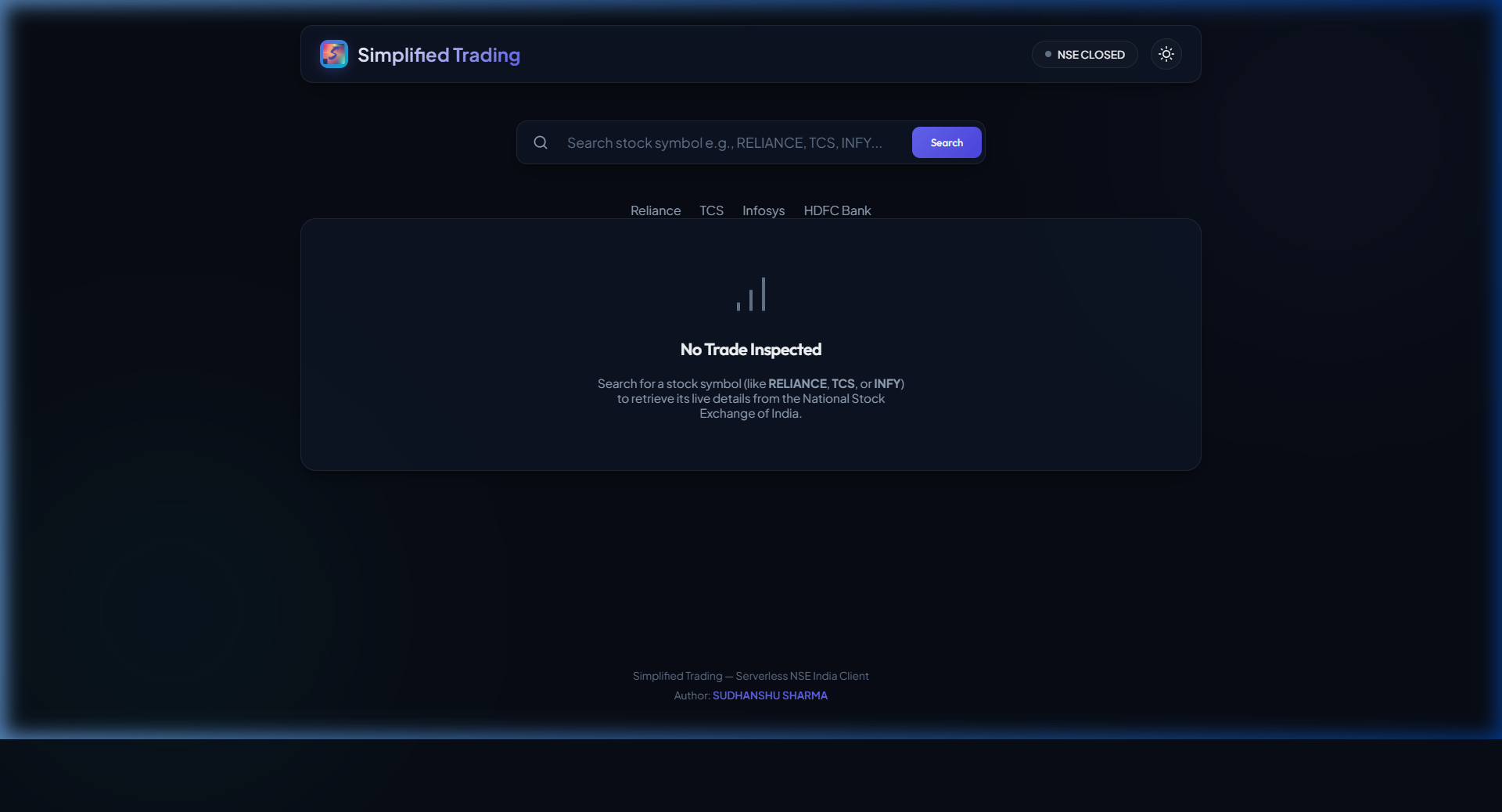 Simplified Trading App Screenshot